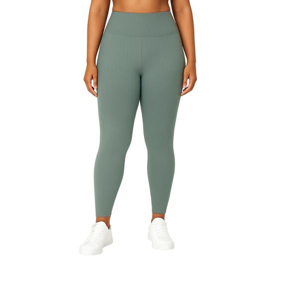 Offline by Aerie Ribbed High Waisted Leggings in Royal Palm NWT Medium Short - Picture 1 of 8
